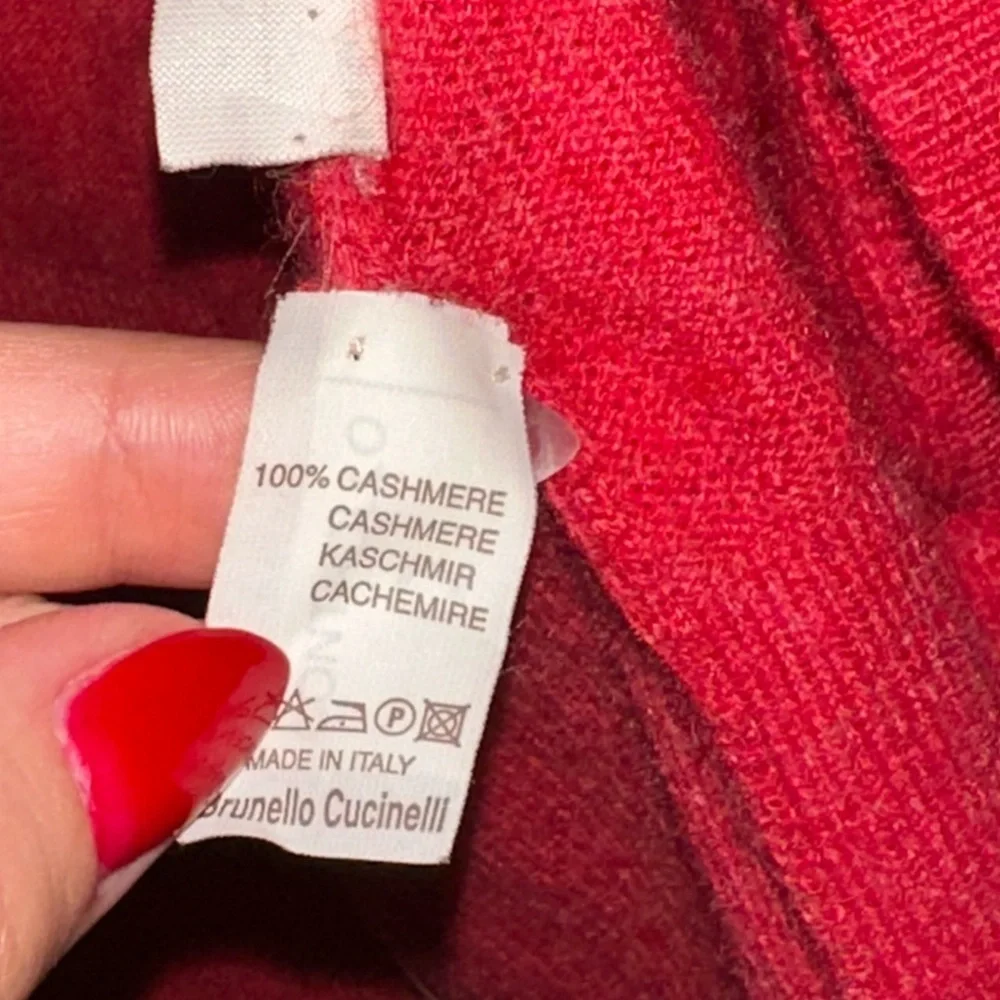 Brunello Cucinelli 100% Cashmere Red Cardigan size Medium